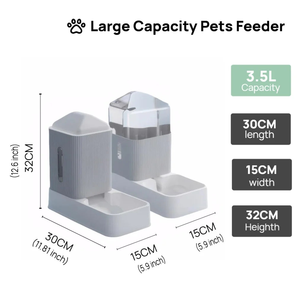 Automatic Dog Cat Feeder And Water Dispenser All In One