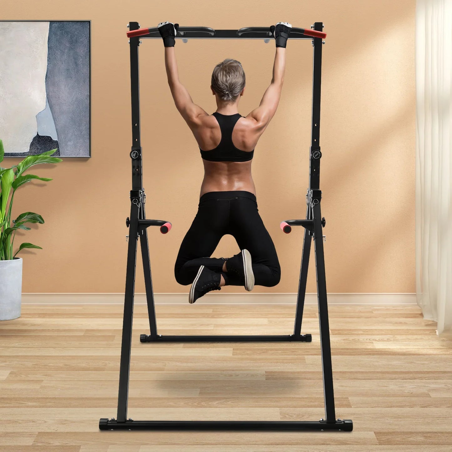 Triangular Pull Up Station Bar Adjustable Height Home Gym