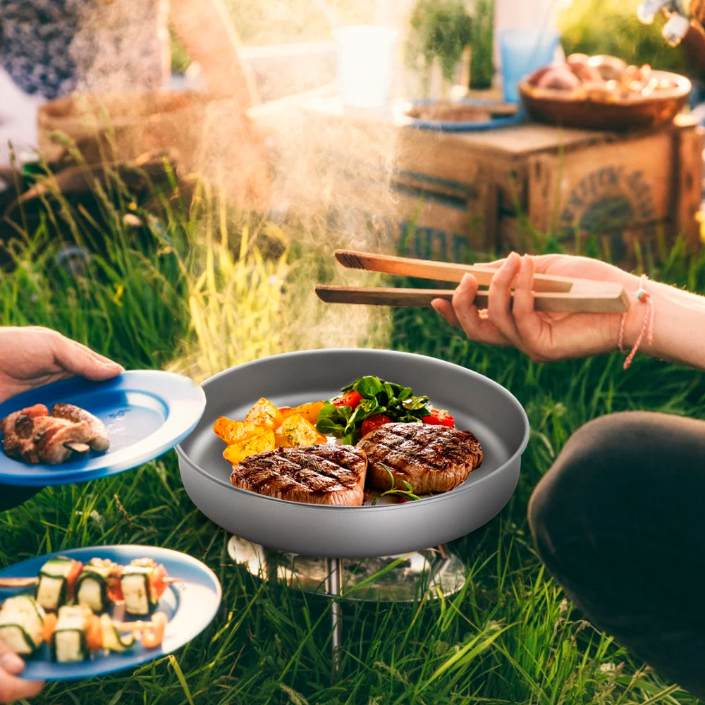 Ultralight Titanium Frypan for Outdoor Camping and Cooking